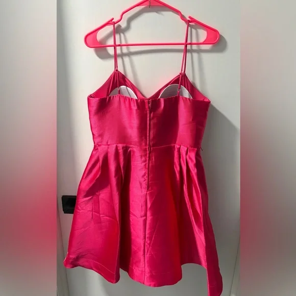 Teeze Me Bright Pink Satin Dress - Picture 2 of 11